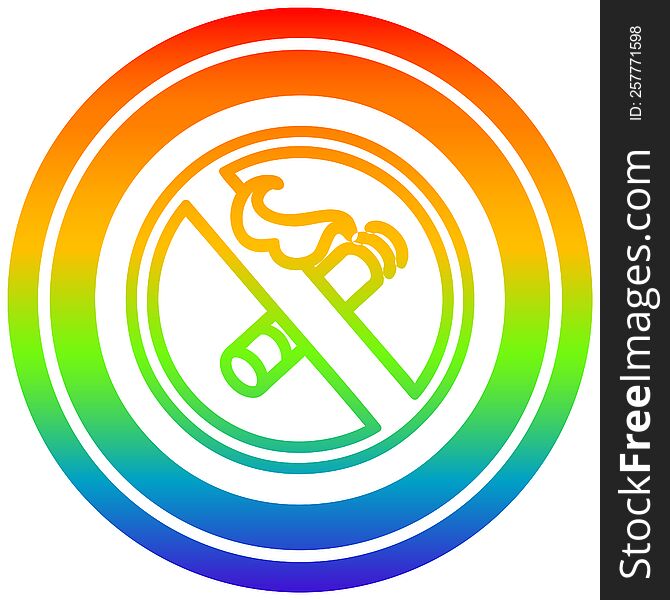 no smoking circular in rainbow spectrum