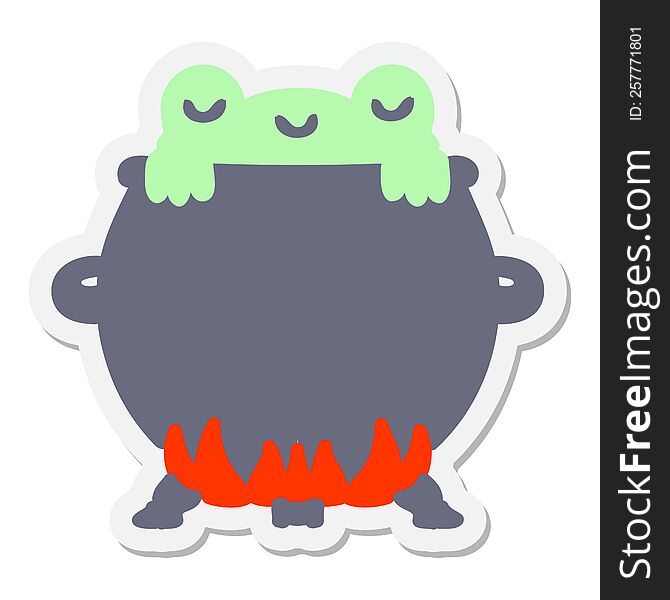 Frog In A Cauldron Sticker