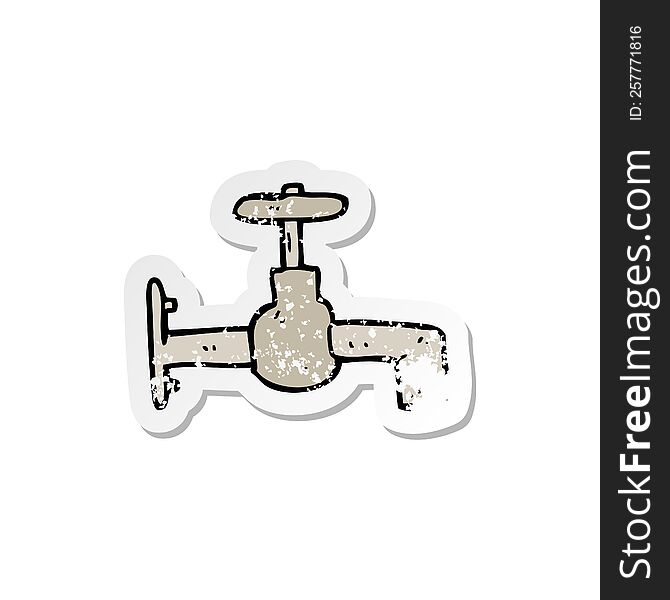 retro distressed sticker of a cartoon faucet
