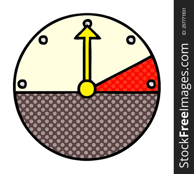 Comic Book Style Cartoon Speedometer