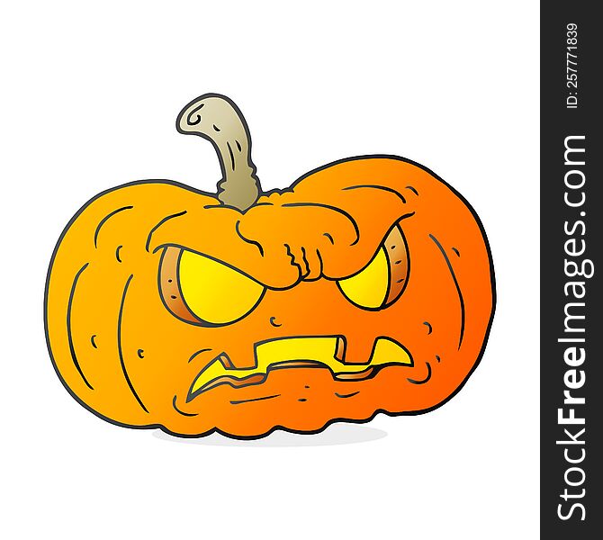 freehand drawn cartoon halloween pumpkin