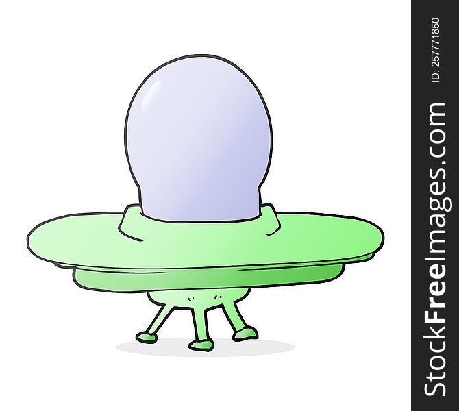 freehand drawn cartoon flying saucer