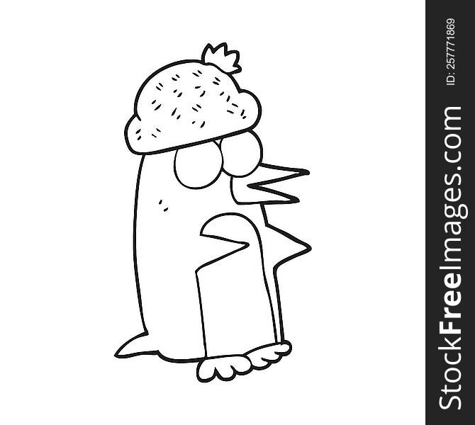 Black And White Cartoon Penguin