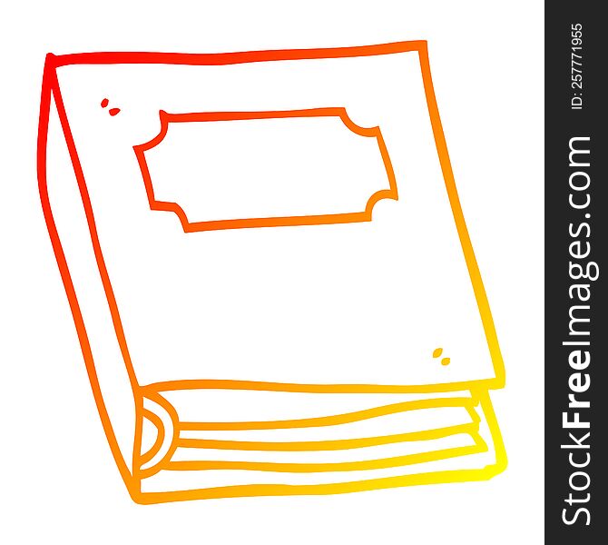 Warm Gradient Line Drawing Cartoon Closed Book