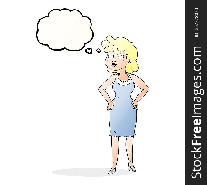 Thought Bubble Cartoon Annoyed Woman