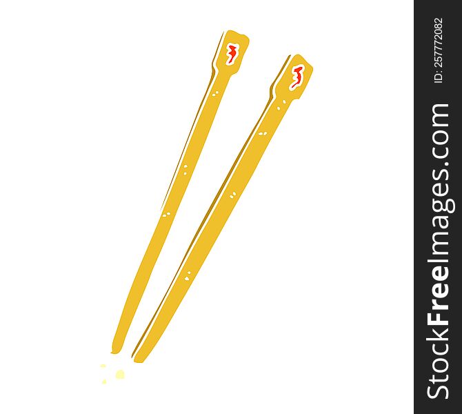 cartoon doodle chop sticks