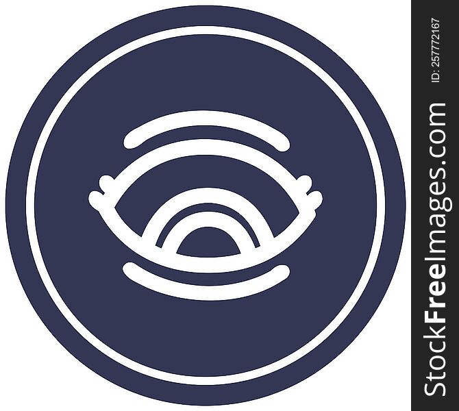 staring eye circular icon symbol