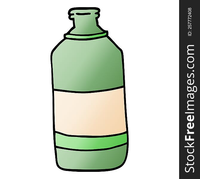 cartoon doodle old green bottle