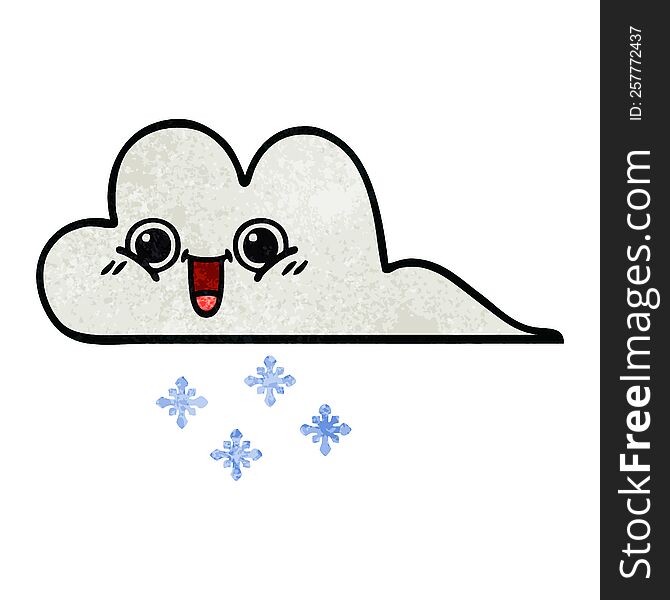 retro grunge texture cartoon snow cloud