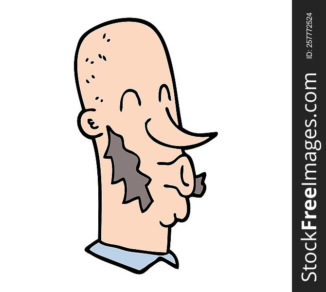 Cartoon Doodle Man With Side Burns