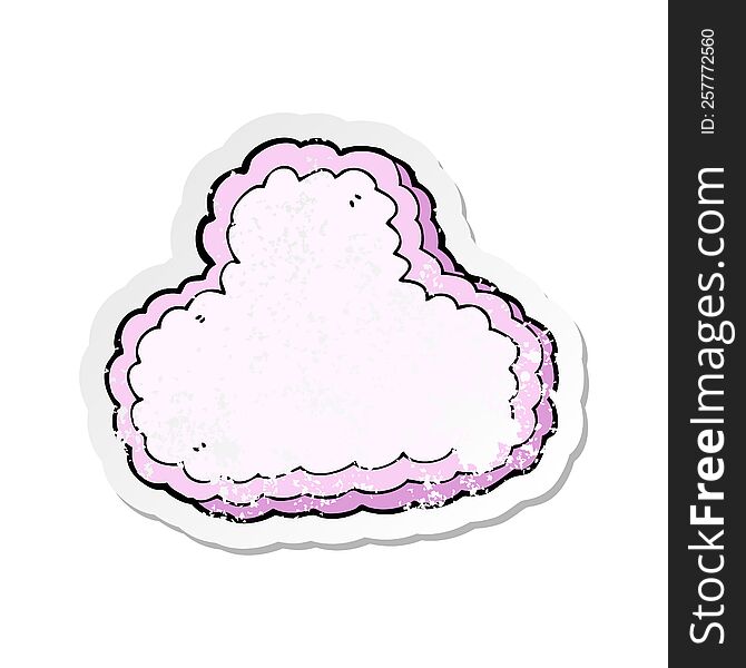 Retro Distressed Sticker Of A Cartoon Decorative Cloud