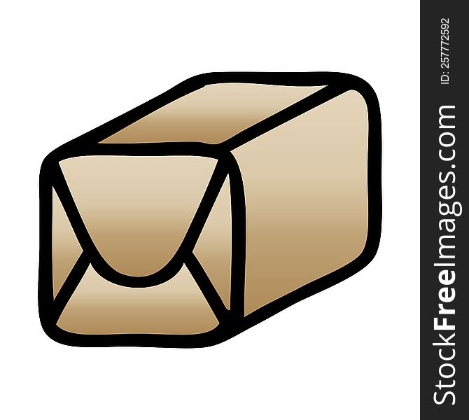 gradient shaded cartoon of a paper parcel