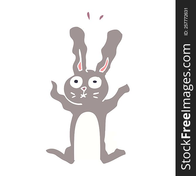 cartoon doodle frightened bunny