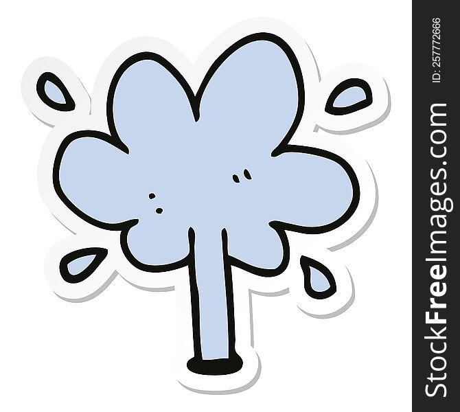 sticker of a cartoon water squirt