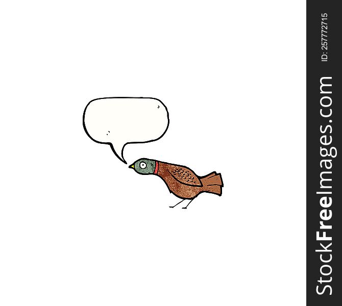 cartoon grouse with speech bubble