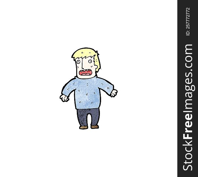 cartoon shocked blond man