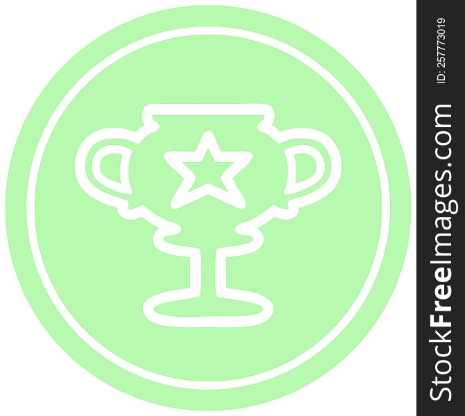 trophy cup circular icon symbol