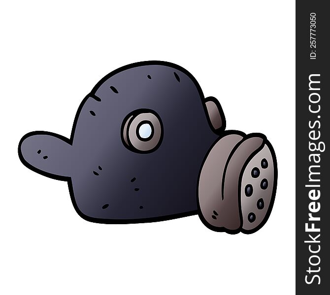 cartoon doodle gas mask