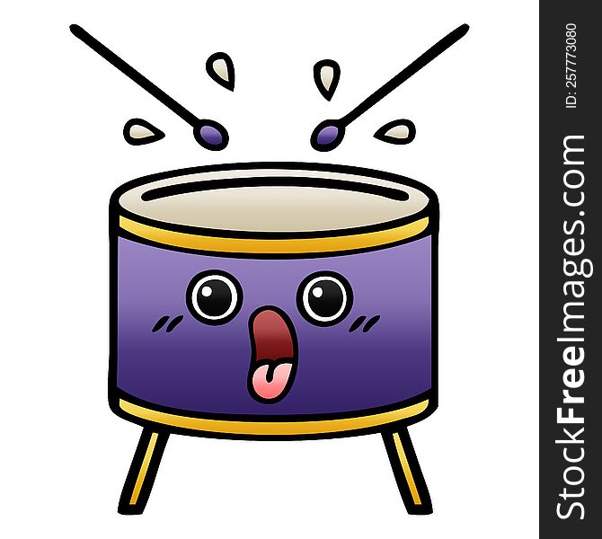 gradient shaded cartoon drum