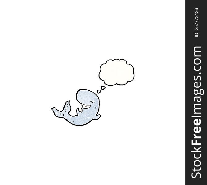 whale with thought bubble cartoon