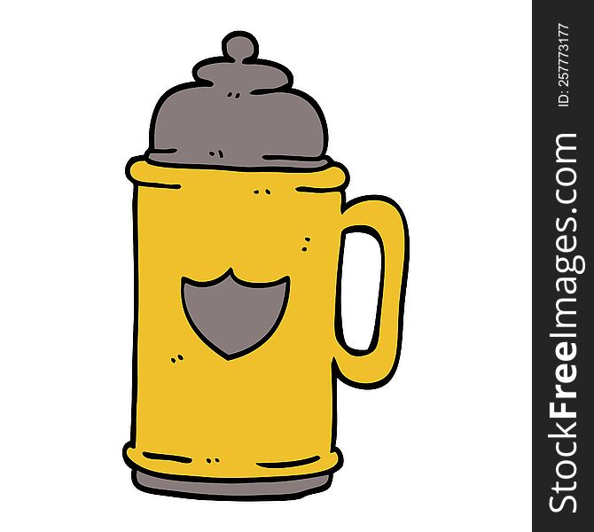 Cartoon Doodle Golden Tankard