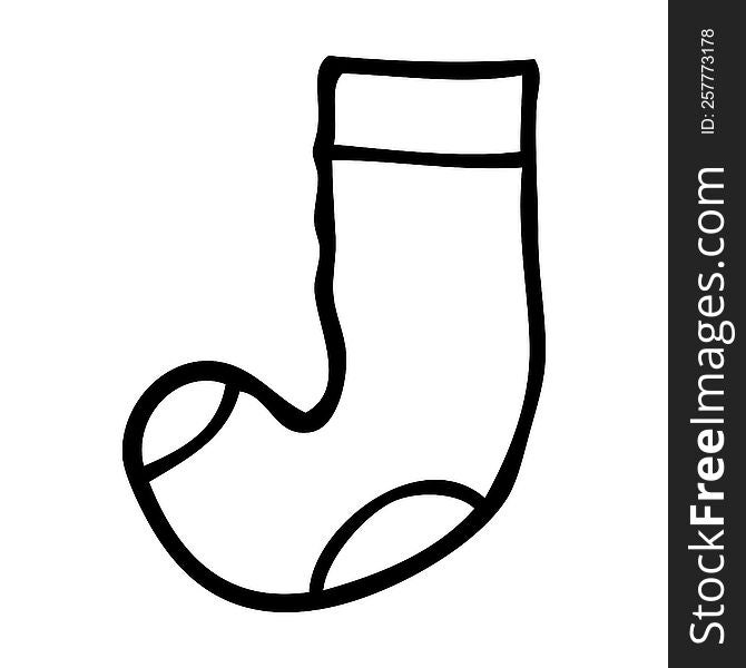 line drawing cartoon old sock