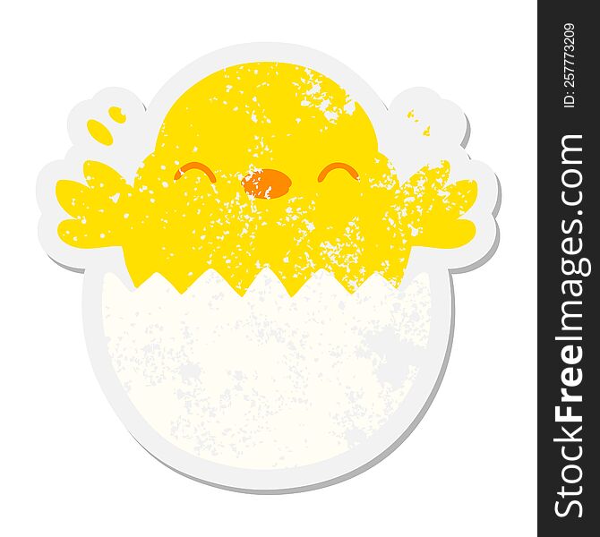 baby bird hatching from egg grunge sticker