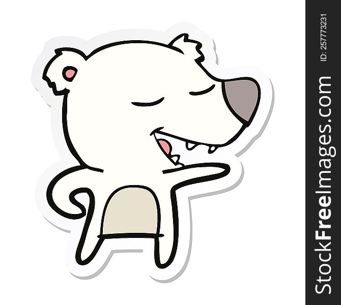 Sticker Of A Cartoon Polar Bear