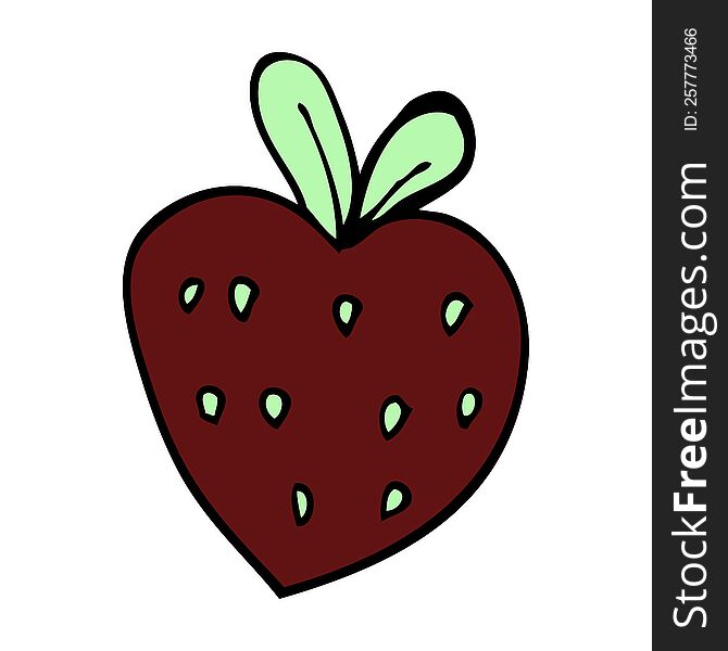 cartoon doodle strawberry fr