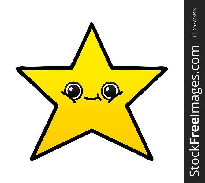 gradient shaded cartoon of a gold star