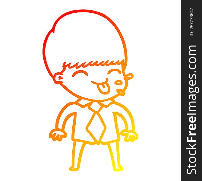 warm gradient line drawing of a cartoon rude man