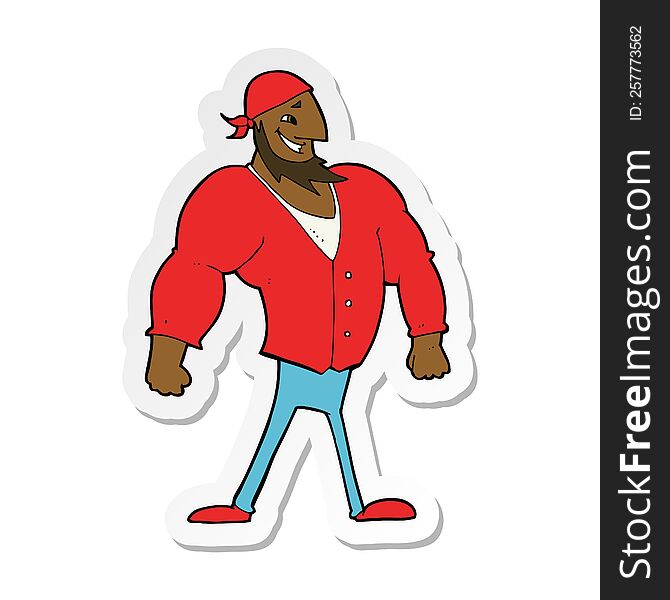 sticker of a cartoon manly sailor man