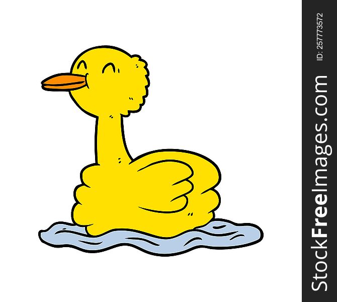 cartoon swimming duck. cartoon swimming duck