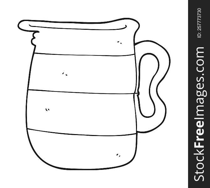 black and white cartoon milk jug