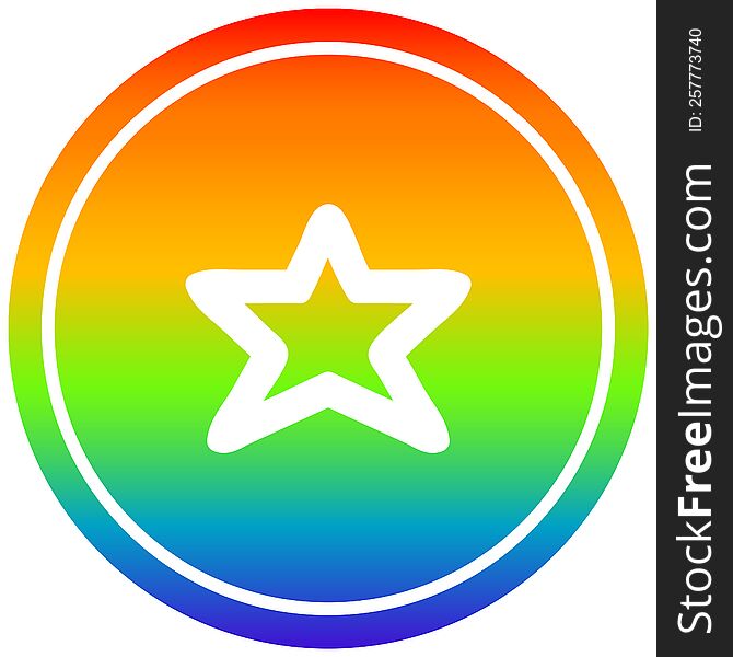 star shape circular icon with rainbow gradient finish. star shape circular icon with rainbow gradient finish