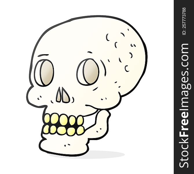 freehand drawn cartoon halloween skull