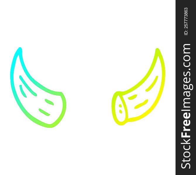 cold gradient line drawing of a cartoon horns