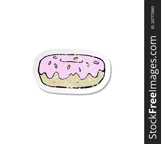 retro distressed sticker of a cartoon donuts
