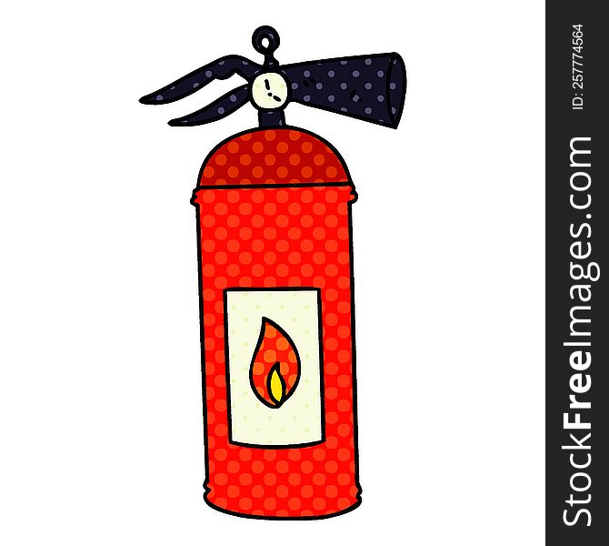 comic book style quirky cartoon fire extinguisher. comic book style quirky cartoon fire extinguisher