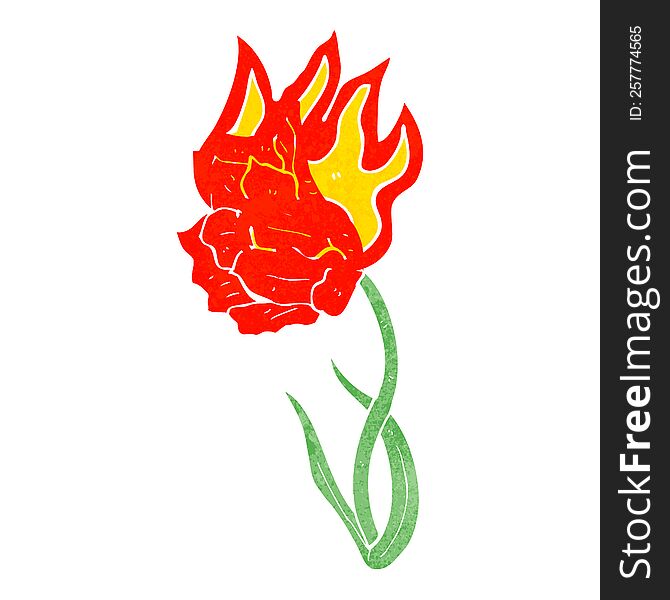 Cartoon Flaming Flower