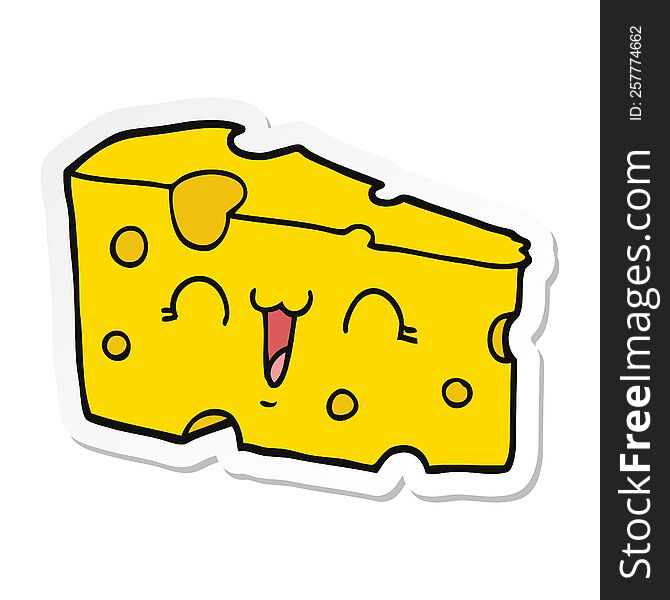 Sticker Of A Cartoon Cheese