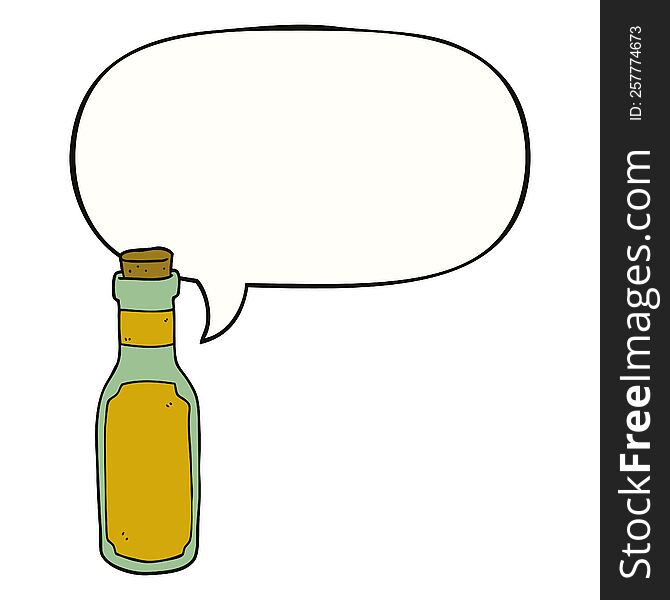 Cartoon Potion Bottle And Speech Bubble
