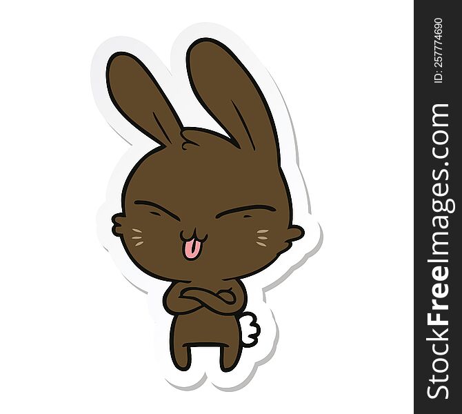 Sticker Of A Cute Cartoon Rabbit