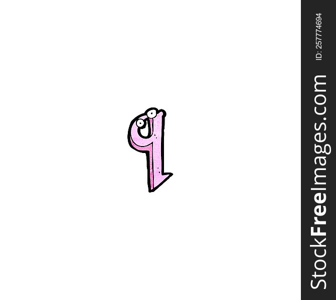 cartoon letter q with eyes