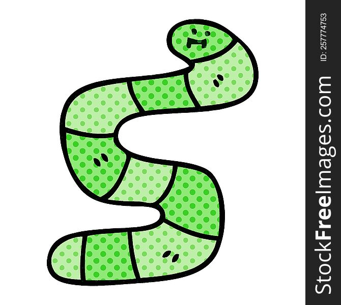 Quirky Comic Book Style Cartoon Snake