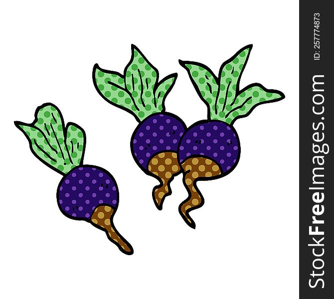 cartoon doodle beetroot plants