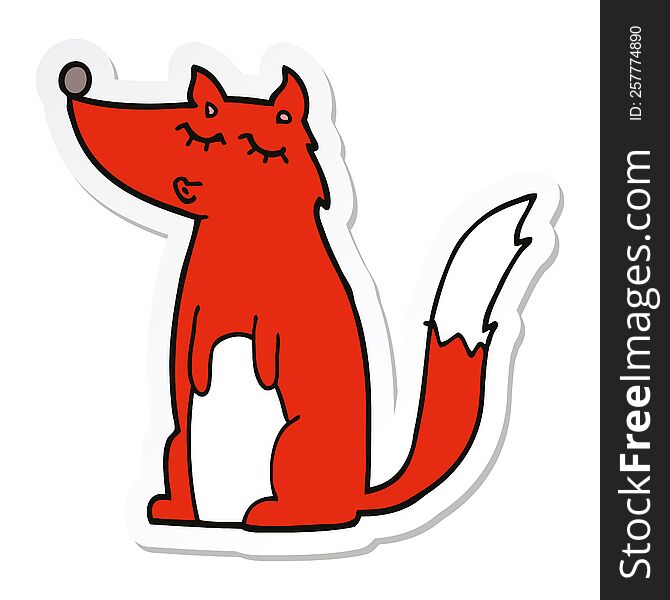 sticker of a cartoon wolf