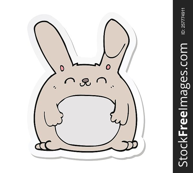 Sticker Of A Cartoon Rabbit