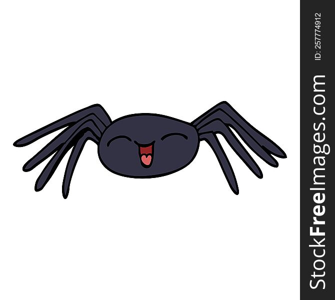 cartoon doodle happy spider