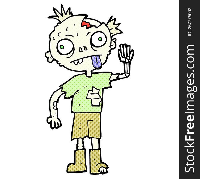 freehand drawn cartoon zombie